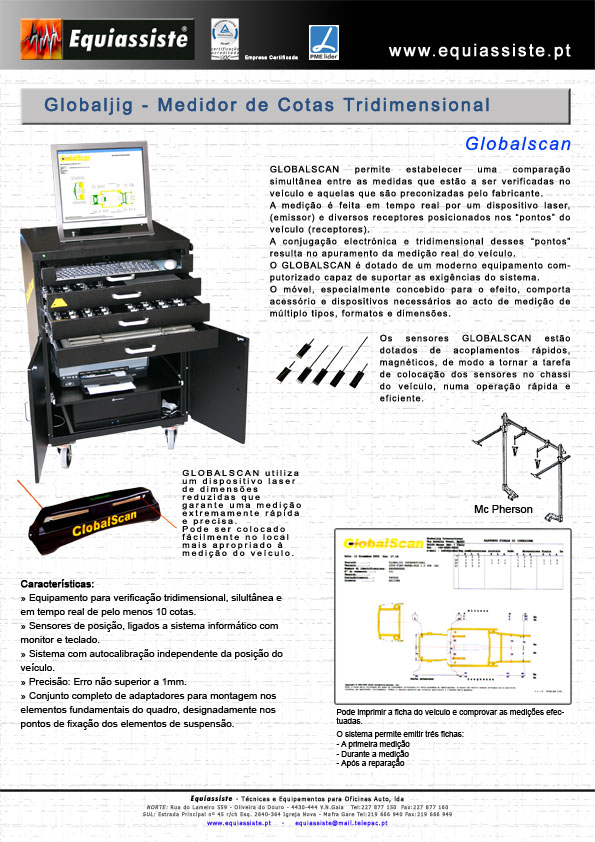 Medidor de cotas tridimensional para centros de inspecção tipo B